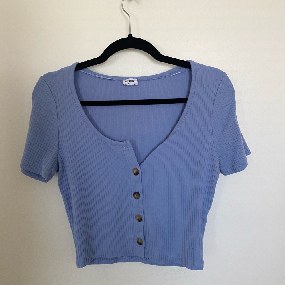 Cotton On Button Crop Tee